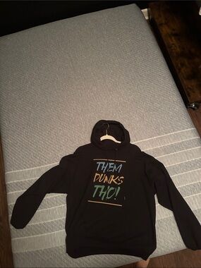 Hanes Black Hoodie with Multicolor 'THEM DUNKS THO!' Graphic